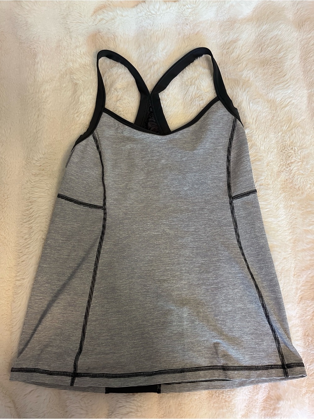 lululemon athletica Gray and Black Strappy Tank Top